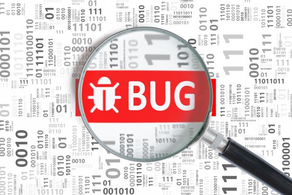 features software registry cleaner app regclean pro magnifying glass over bug text in red 0 and 1 binary code background